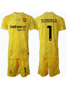 Inter Milan Yann Sommer #1 Målvakt Replika Borta Kläder Barn 2024-25 Kortärmad (+ byxor)